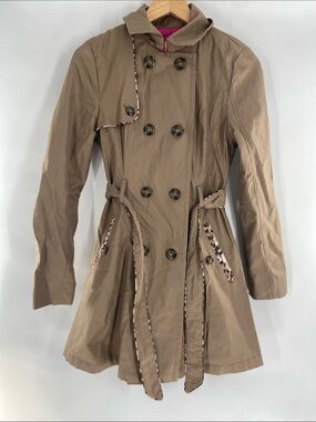 Betsey Johnson Tan Trench Coat Size XS Gently Used